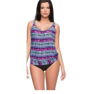 Octopus Damen Tankini Suit Womens Blue Size 3X Top XXL Skirt New Summer Vacation